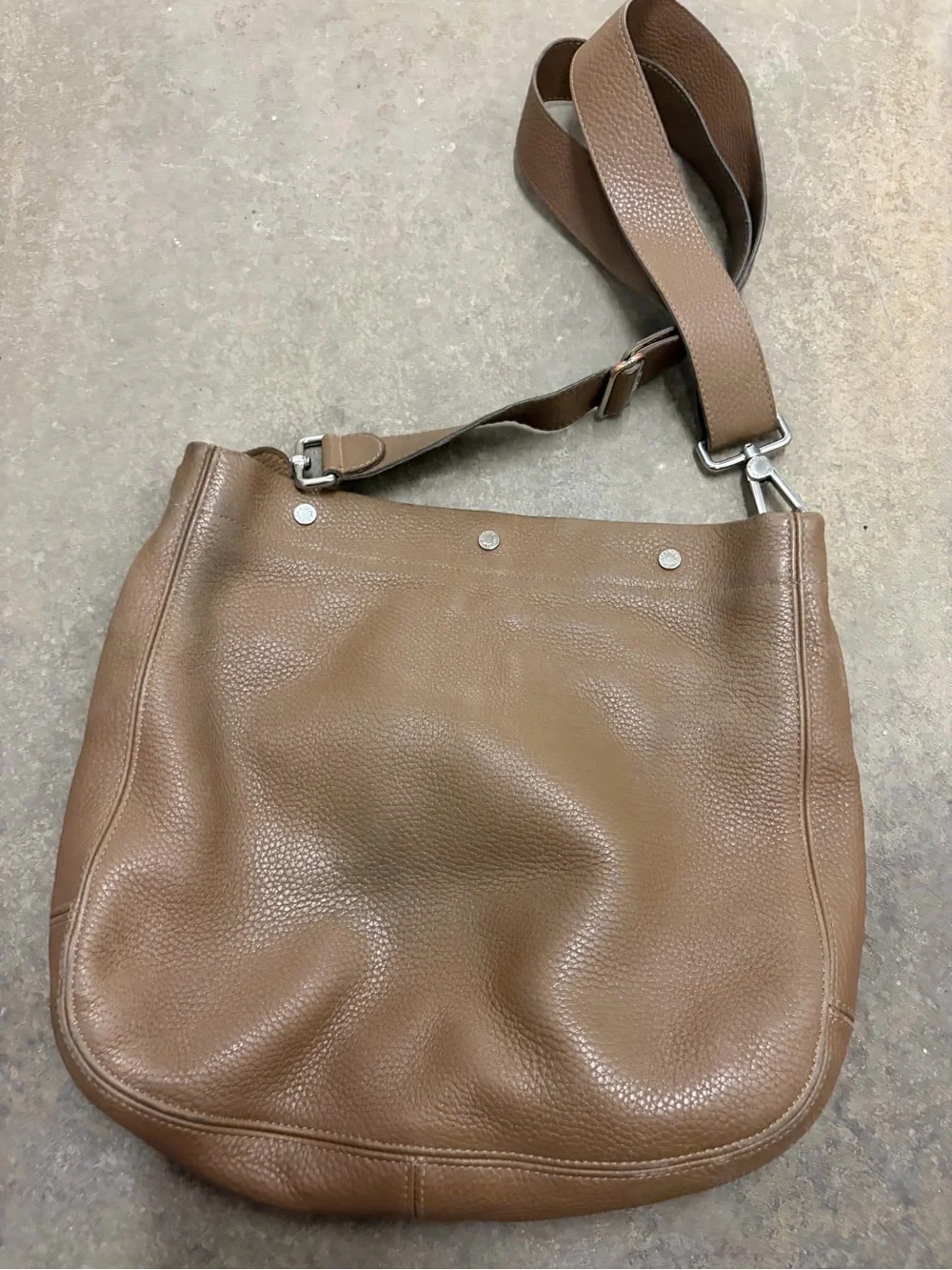RUDSAK Taupe/Brown Pebbled Leather Shoulder Bag crossbody - Picture 4 of 9